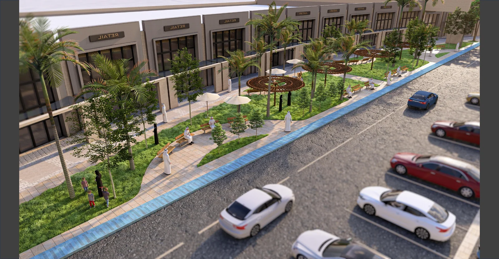 Landscaped plaza and parking, artist’s impression