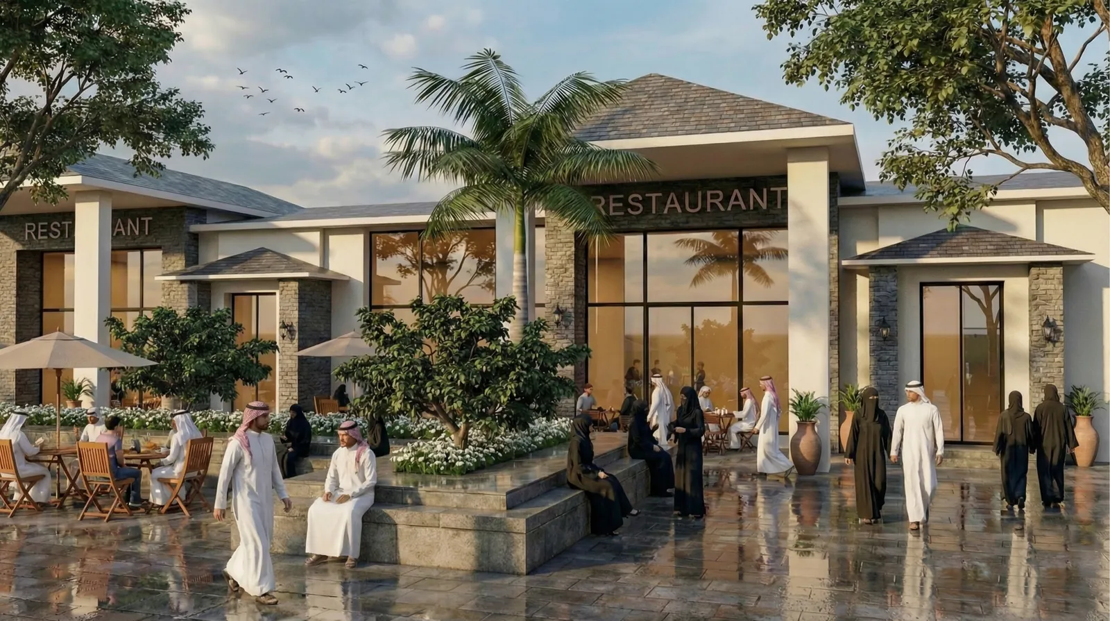 Restaurant terrace, artist’s impression