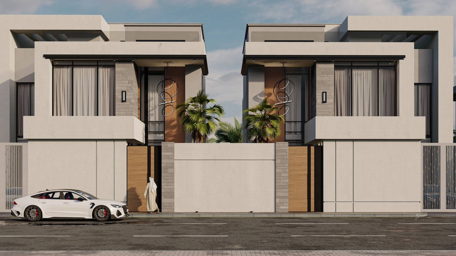 Villa model A, street view, artist’s impression