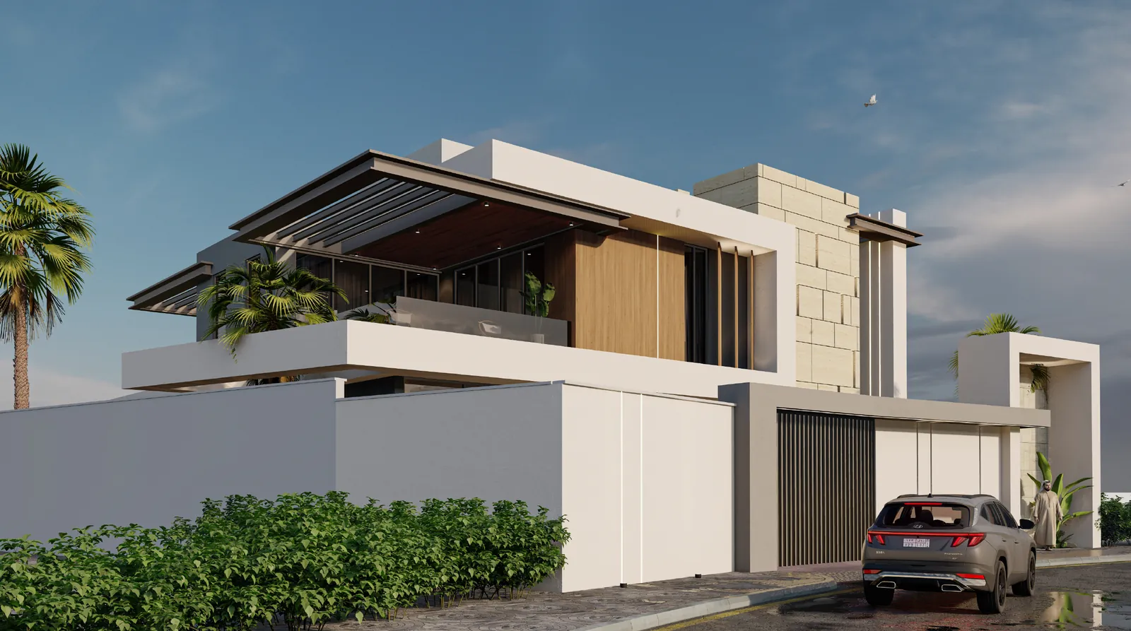 Villa model B, roof terraces, artist’s impression
