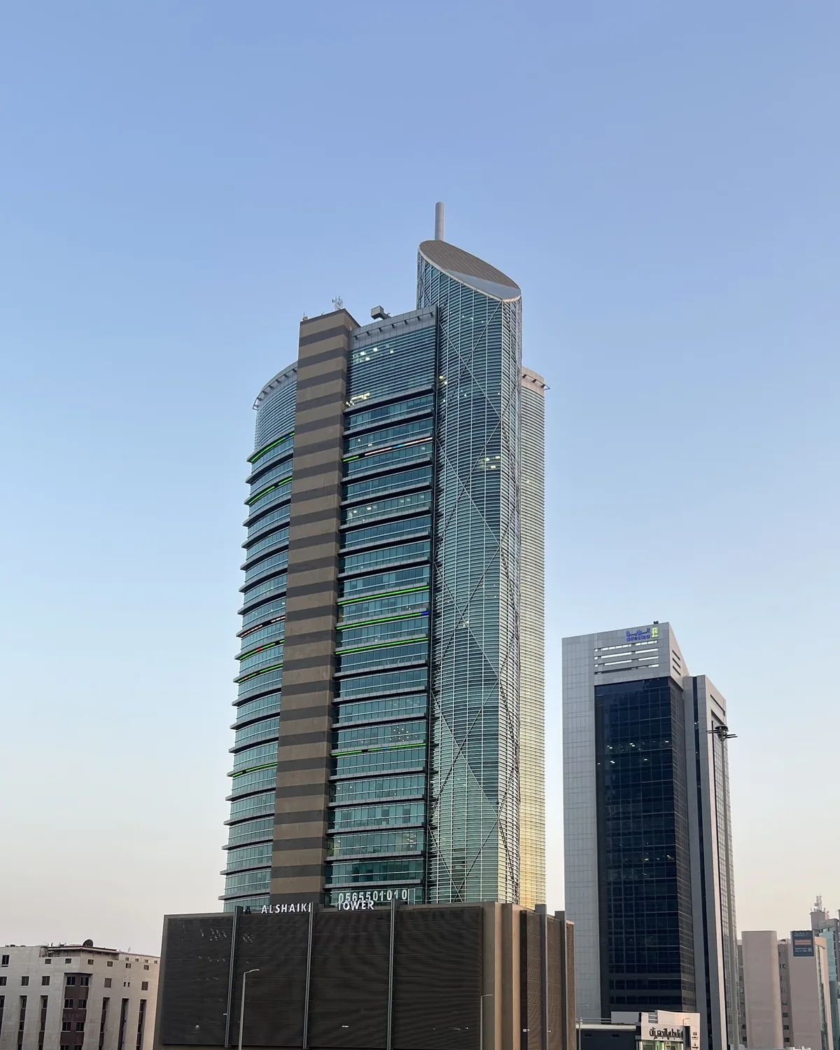 The tower and its neighbours