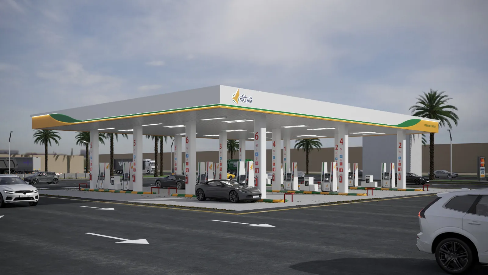 Forecourt and retail, artist’s impression