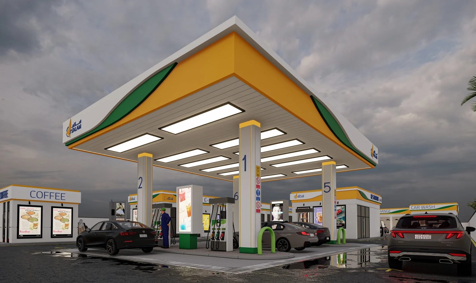 Fuel canopy and coffee kiosk, artist’s impression